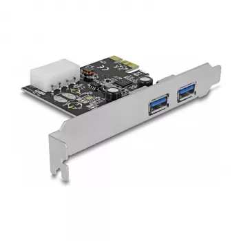Delock PCI Express x1 kaart naar 2 x USB 3.2 Gen 1 Type-A, low-profile