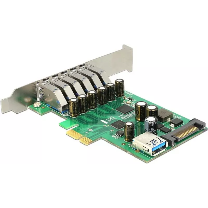 Delock PCI Express x1-kaart naar 6 x externe + 1 x interne USB 3.0