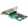 Delock PCI Express x1-kaart naar 6 x externe + 1 x interne USB 3.0