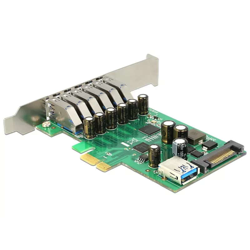 Delock PCI Express x1-kaart naar 6 x externe + 1 x interne USB 3.0