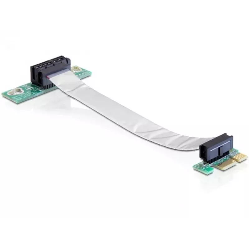 Delock PCI Express x1 naar x1 riser-kaart met flexibele kabel, 13 cm, links uitgelijnd