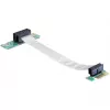 Delock PCI Express x1 naar x1 riser-kaart met flexibele kabel, 13 cm, links uitgelijnd