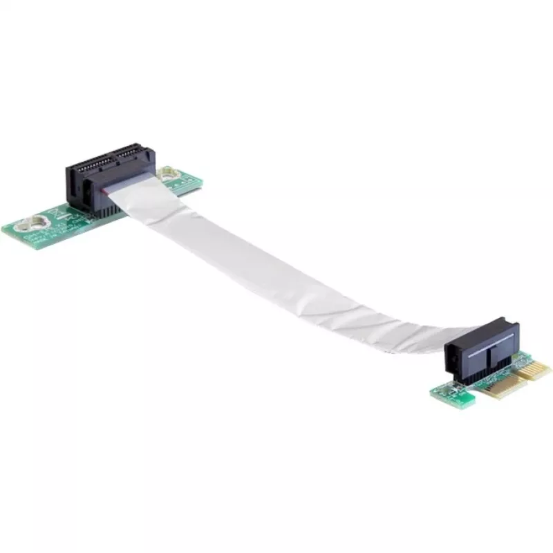 Delock PCI Express x1 naar x1 riser-kaart met flexibele kabel, 13 cm, links uitgelijnd