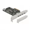 Delock PCI Express x4 kaart naar 4 x USB Type-C + 1 x USB Type-A - SuperSpeed USB 10 Gbps - low profile formaat, USB-controller