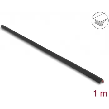 Delock PVC zelfklevend geribbeld kantbeschermingsprofiel 25 x 25 mm, 1 m, zwart 18490