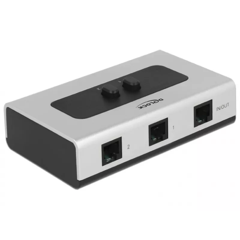 Delock RJ11 2-poorts handmatige bidirectionele switch