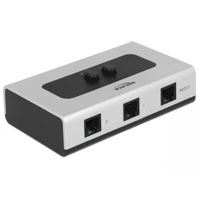 Delock RJ11 2-poorts handmatige bidirectionele switch
