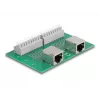 Delock RJ45 2 x bus naar 2 x klemmenblok met drukknop voor DIN-rail (66994)