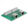 Delock RJ45 2 x bus naar 2 x klemmenblok met drukknop voor DIN-rail (66994)