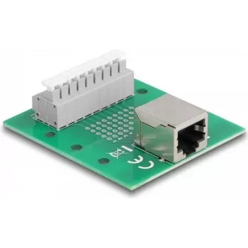 Delock RJ45 bus naar klemmenblok met drukknop voor DIN-rail 66992