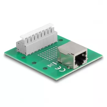 Delock RJ45 bus naar klemmenblok met drukknop voor DIN-rail 66992