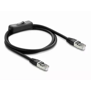 Delock RJ45 patchkabel Cat.6 F/UTP 1 m zwart met schakelaar