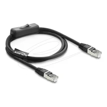 Delock RJ45 patchkabel Cat.6 F/UTP 1 m zwart met schakelaar