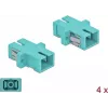 DeLOCK SC multimode OM3 glasvezelkoppeling, simplex, lichtblauw, 4-pack 85994