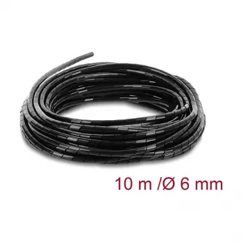 Delock spiraalslang 6 mm diameter 10 m zwart
