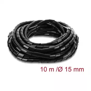 Delock spiraalslang 15 mm diameter 10 m zwart