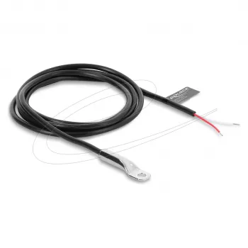 Delock temperatuursensor-kabel M4 met 2 open kabeleinden, PVC rond, B25/85 3435K, 1 m
