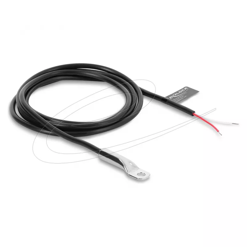 Delock temperatuursensor-kabel M4 met 2 open kabeleinden, PVC rond, B25/85 3435K, 1 m