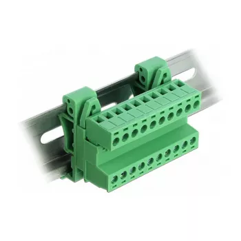 DELOCK klemmenblok-set voor DIN-rail 10-polig met 5,08 mm rastermaat haaks