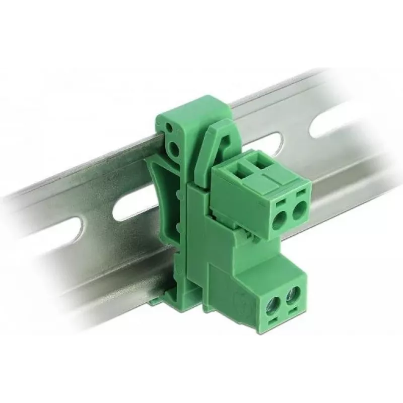 DELOCK klemmenblokset voor DIN-rail 2-polig rastermaat 5,08 mm haaks