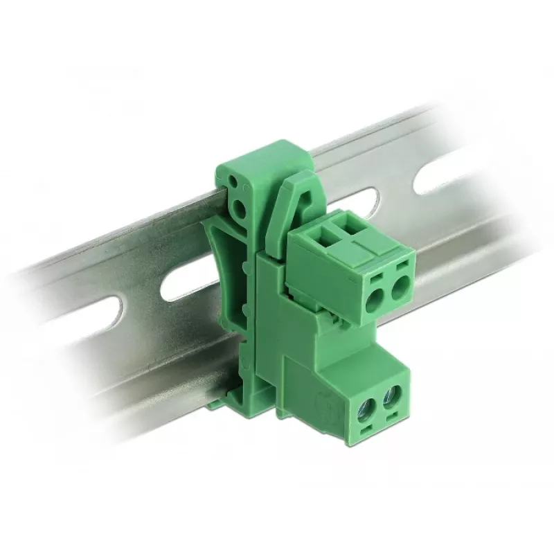 DELOCK klemmenblokset voor DIN-rail 2-polig rastermaat 5,08 mm haaks