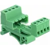 DeLOCK klemmenblokset voor DIN-rail 4-polig met 5,08 mm rastermaat haaks