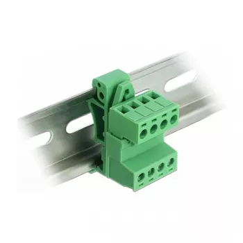 DeLOCK klemmenblokset voor DIN-rail 4-polig met 5,08 mm rastermaat haaks