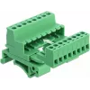 DeLOCK klemmenblokset voor DIN-rail, 8-polig, 5,08 mm rastermaat, haaks, groen