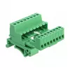 DeLOCK klemmenblokset voor DIN-rail, 8-polig, 5,08 mm rastermaat, haaks, groen