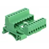DeLOCK klemmenblokset voor DIN-rail, 8-polig, 5,08 mm rastermaat, haaks, groen