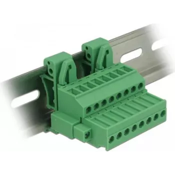 Delock klemmenblokset voor DIN-rail 8-polig met schroefbeveiliging
