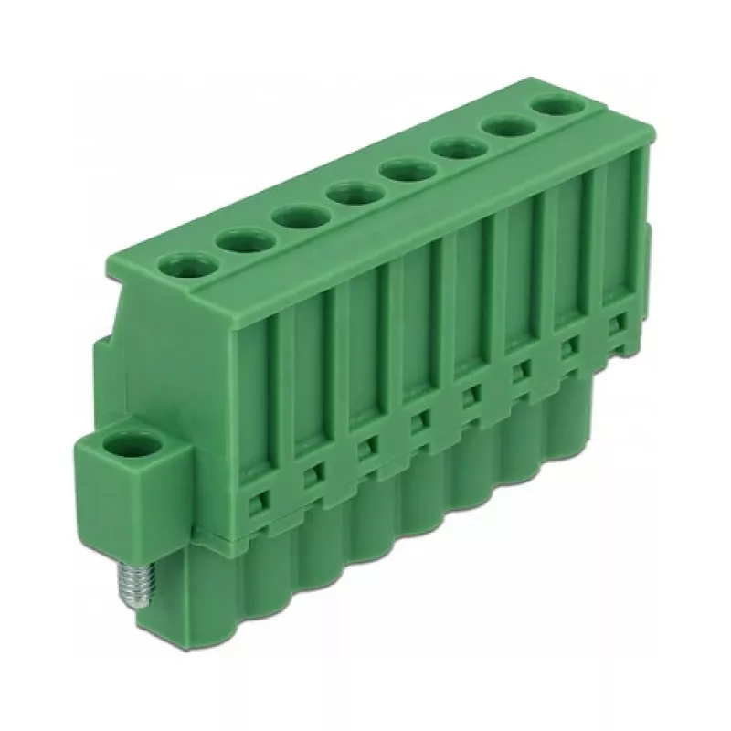 Delock klemmenblokset voor DIN-rail 8-polig met schroefbeveiliging
