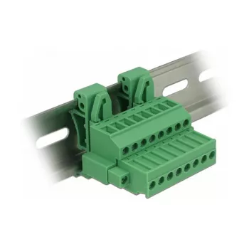 Delock klemmenblokset voor DIN-rail 8-polig met schroefbeveiliging