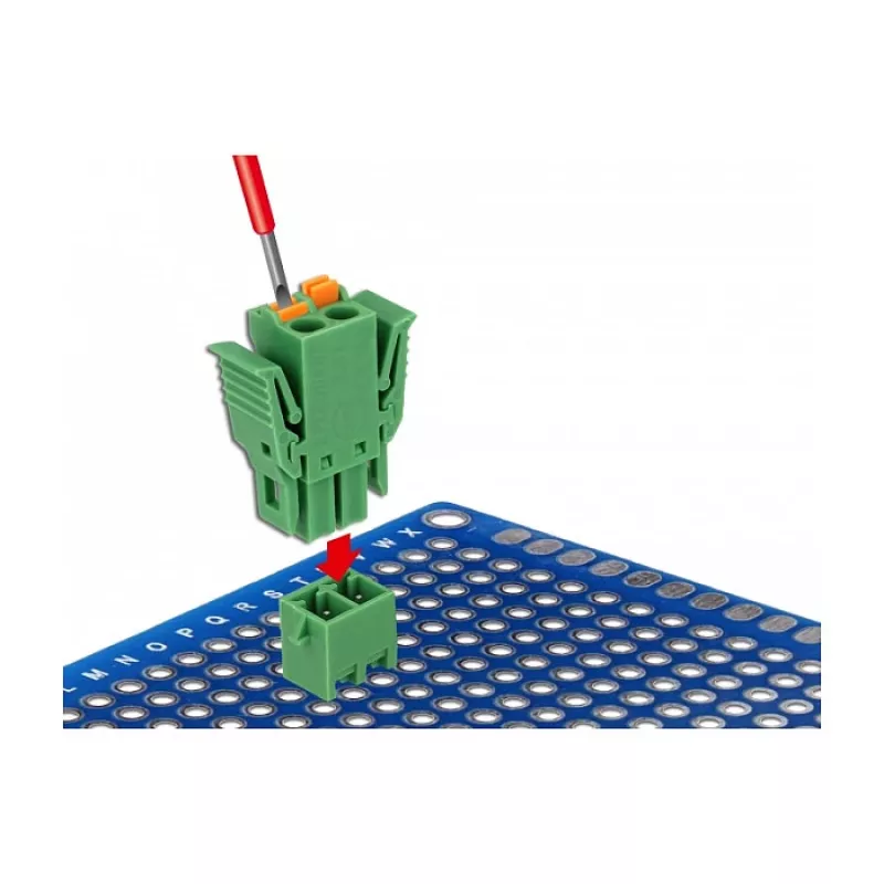 Delock klemmenblokset voor printplaat 2-polig 3,81 mm rastermaat verticaal (65968)