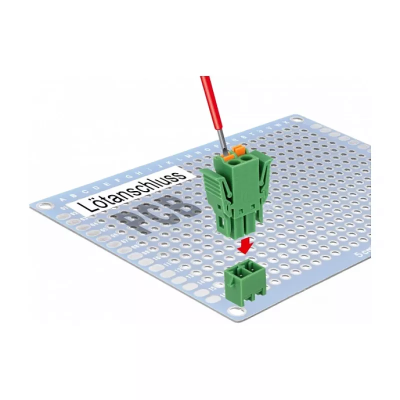 Delock klemmenblokset voor printplaat 2-polig 3,81 mm rastermaat verticaal (65968)