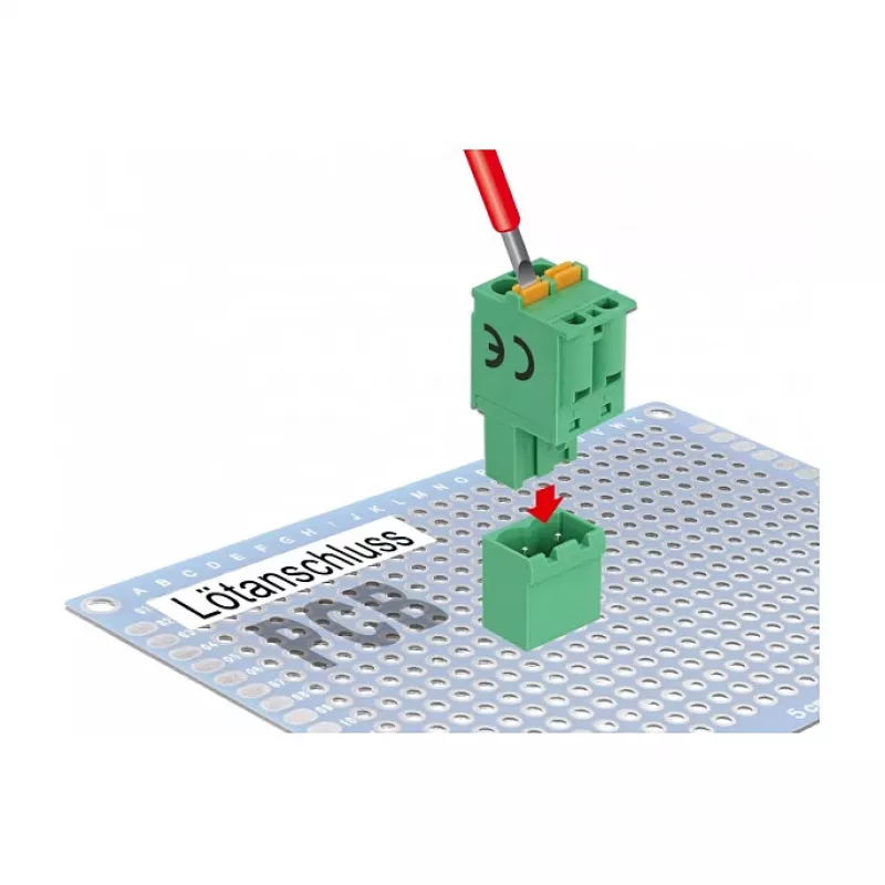 Delock klemmenblokset voor printplaat, 2-polig, 5,08 mm rastermaat, verticaal 66500