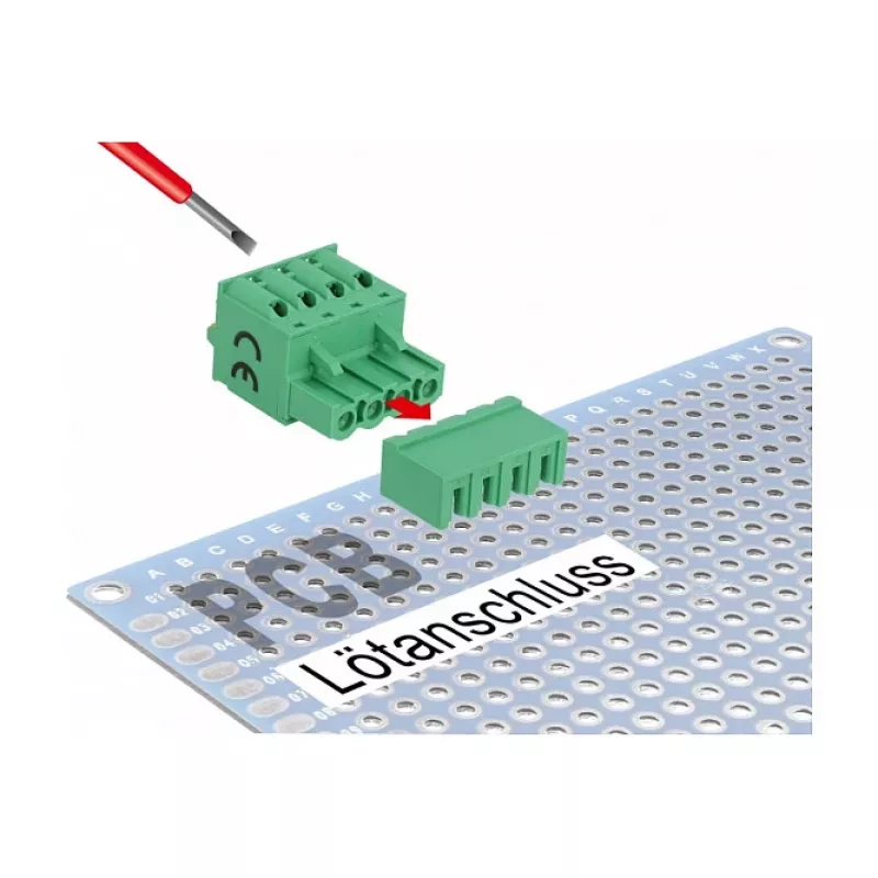 Delock klemmenblokset voor printplaat 4-polig 5,08 mm rastermaat horizontaal 66506