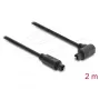 Delock TOSLINK-kabel, 90° haakse stekker naar rechte stekker, 4 mm diameter, 2 m, zwart