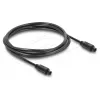 Delock TOSLINK-kabel, stekker naar stekker, 4 mm diameter, 1,5 m, zwart