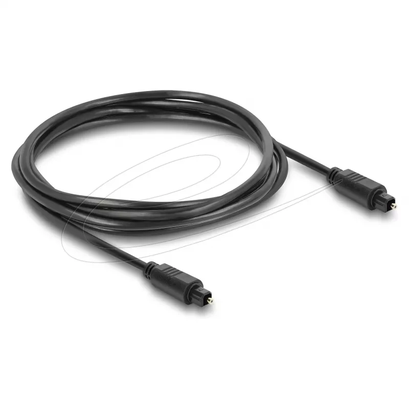 Delock TOSLINK-kabel, stekker naar stekker, 4 mm diameter, 1,5 m, zwart