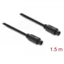 Delock TOSLINK-kabel, stekker naar stekker, 4 mm diameter, 1,5 m, zwart