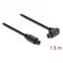 Delock TOSLINK digitale optische audiokabel, 90° haaks naar recht, 1,5 m, 4 mm, zwart