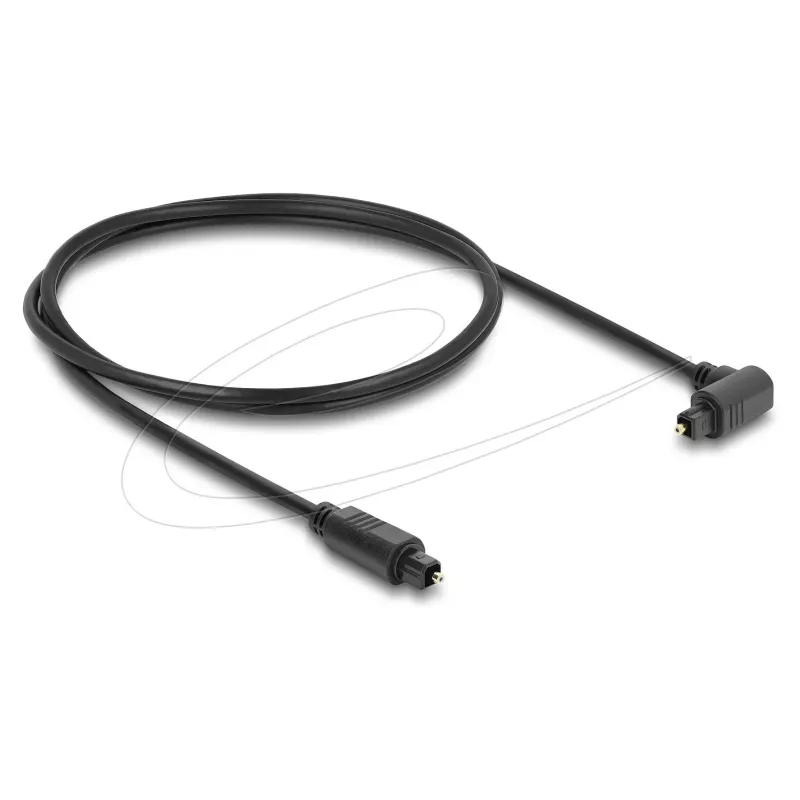 Delock TOSLINK optische audiokabel 1m - 90° haaks naar recht - 4mm - zwart