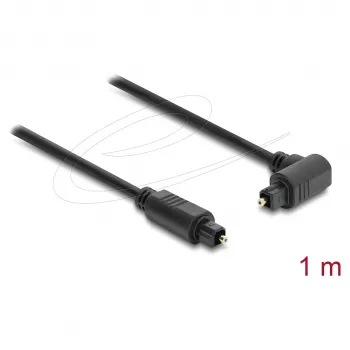 Delock TOSLINK optische audiokabel 1m - 90° haaks naar recht - 4mm - zwart