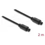 Delock TOSLINK optische audiokabel, stekker naar stekker, 4 mm, 2 m, zwart