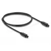 Delock TOSLINK optische audiokabel, stekker naar stekker, 4 mm diameter, 1 m, zwart