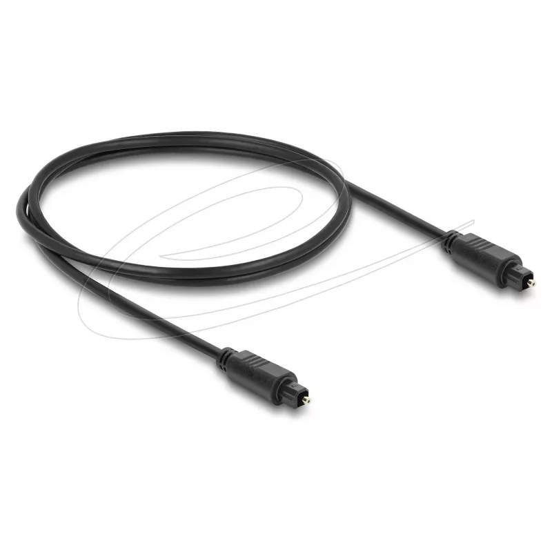 Delock TOSLINK optische audiokabel, stekker naar stekker, 4 mm diameter, 1 m, zwart