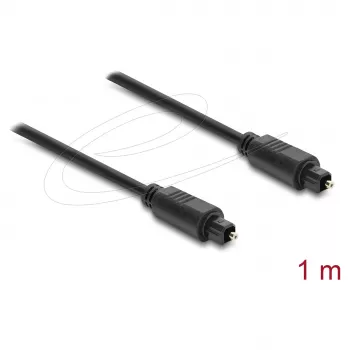 Delock TOSLINK optische audiokabel, stekker naar stekker, 4 mm diameter, 1 m, zwart