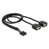 Delock USB 2.0 pin-header naar 2 x Type-A bus adapterkabel 40 cm 83823