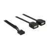Delock USB 2.0 pin-header naar 2 x Type-A bus adapterkabel 40 cm 83823